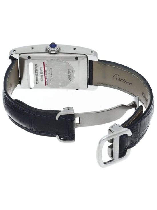 Cartier Tank American MM Watch Auto Depth SS Leather main image 4